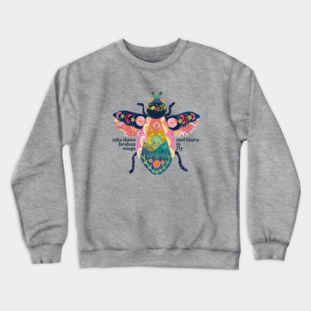 Learn to fly Karen Payton Art Crewneck Sweatshirt by karenpaytonart